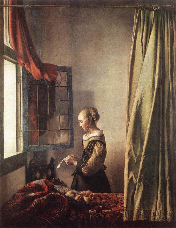  Girl Reading a Letter at an Open Window